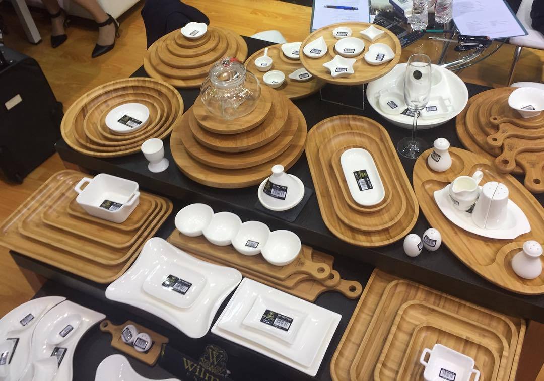 Bamboo Round 2 Section Platter 10" inch | For Appetizers / Barbecue / Burger Sliders - greensift