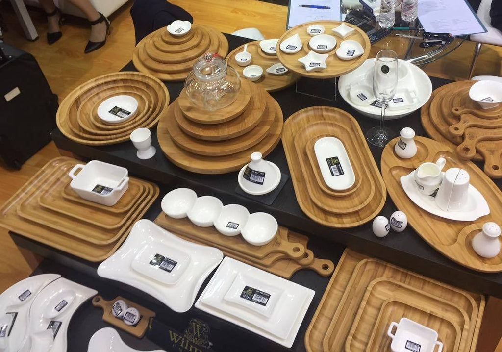 Bamboo Round 2 Section Platter 10" inch | For Appetizers / Barbecue / Burger Sliders - greensift