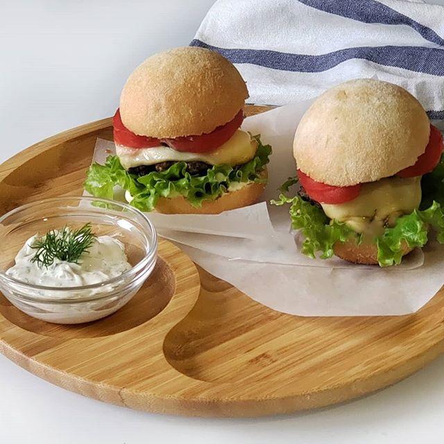 Bamboo Round 2 Section Platter 10" inch | For Appetizers / Barbecue / Burger Sliders - greensift