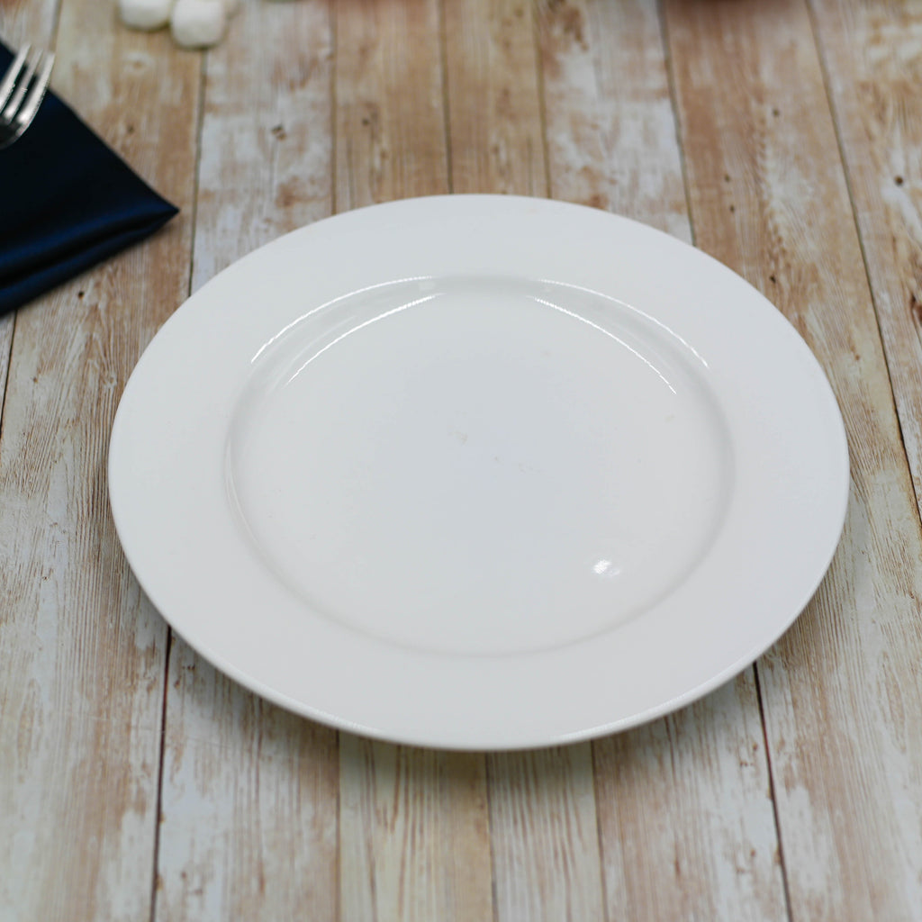 Professional Rolled Rim White Dinner Plate 9" inch | 23 Cm - greensift
