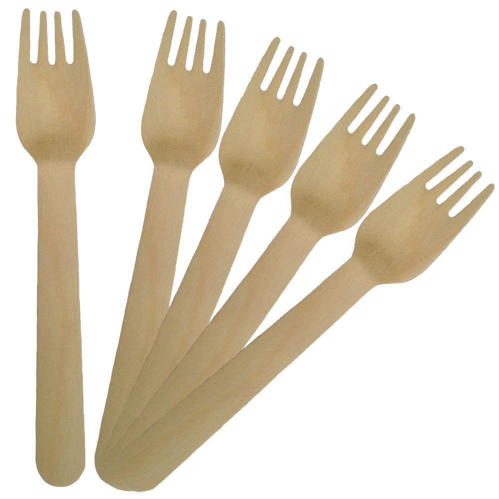 Wooden Disposable Forks - greensift